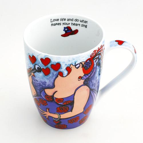 Red Hatter - Heart Sing - Designer Mug