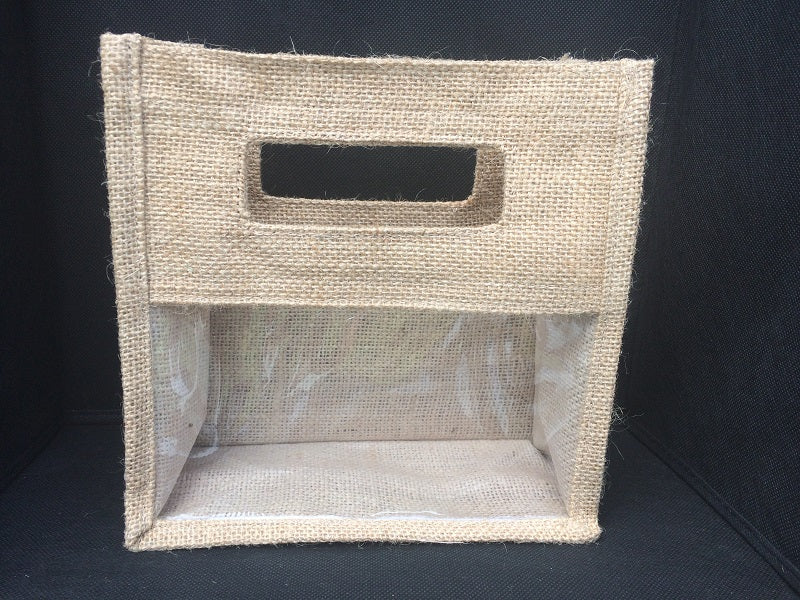 Jute bags with deals clear window